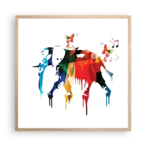 Pôster com moldura de carvalho claro - Todos podem dançar - 60x60 cm