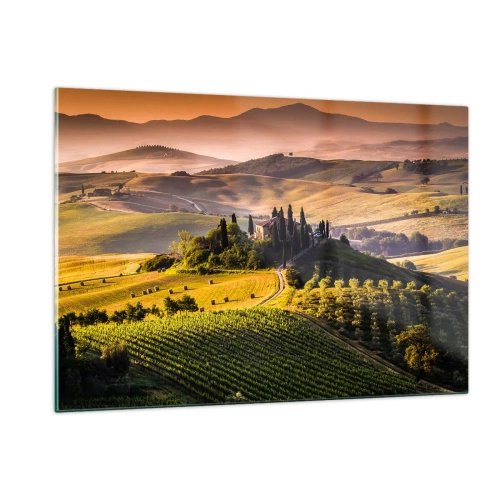 Quadro em vidro - Arcádia - Paisagem toscana - 120x80 cm