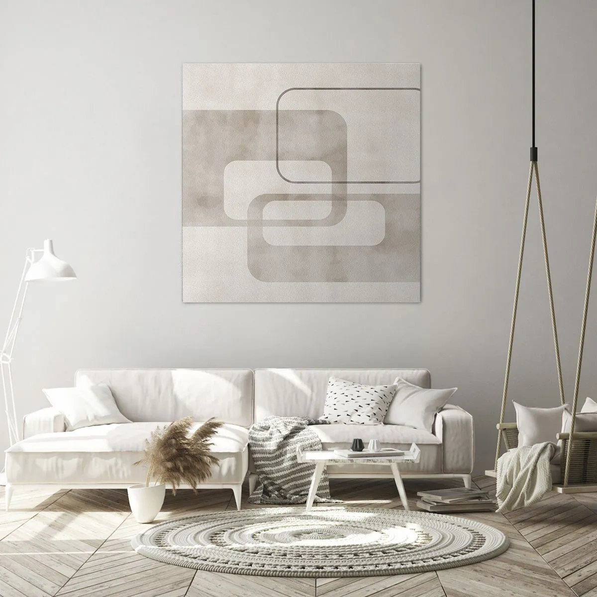 Quadro em tela - Argamassa geométrica - 50x50 cm