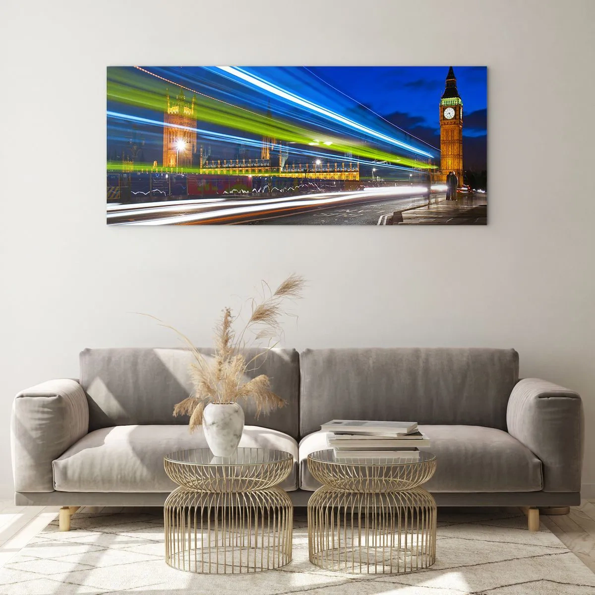 Quadro em vidro - Sob o olhar atento do Big Ben - 90x30 cm