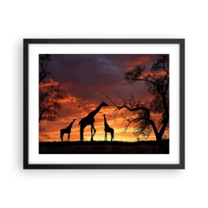 Pôster com moldura preta - Um pequeno jantar com seus entes queridos - 50x40 cm