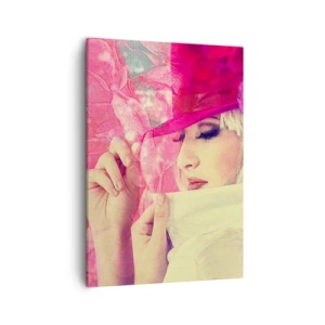 Quadro em tela - Retrato retro em rosa - 50x70 cm