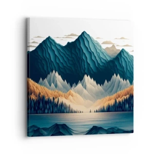 Quadro em tela - Paisagem montanhosa perfeita - 30x30 cm