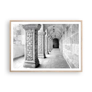 Pôster com moldura de carvalho claro - E para onde...? - 100x70 cm