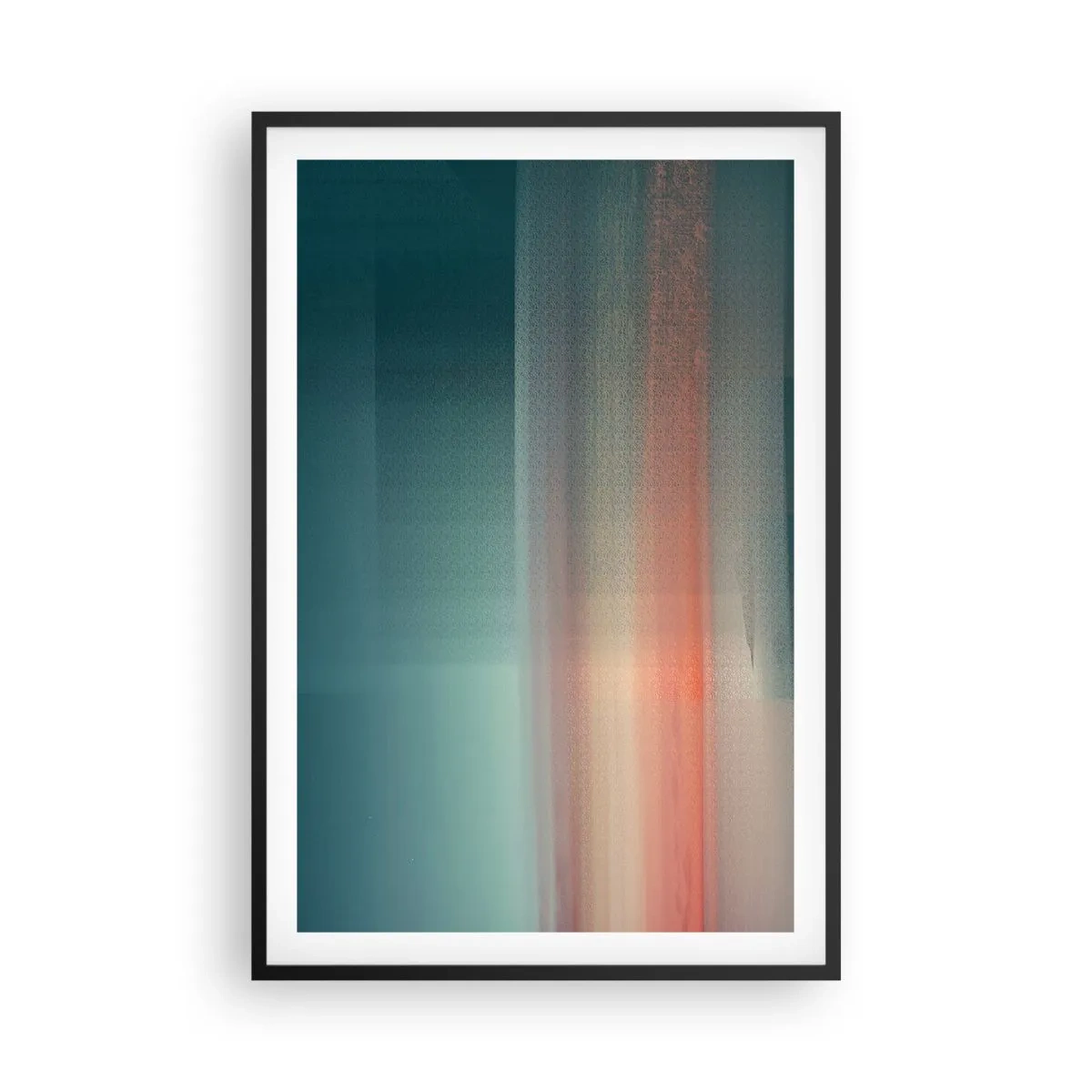 Pôster com moldura preta - Resumo: ondas de luz - 61x91 cm