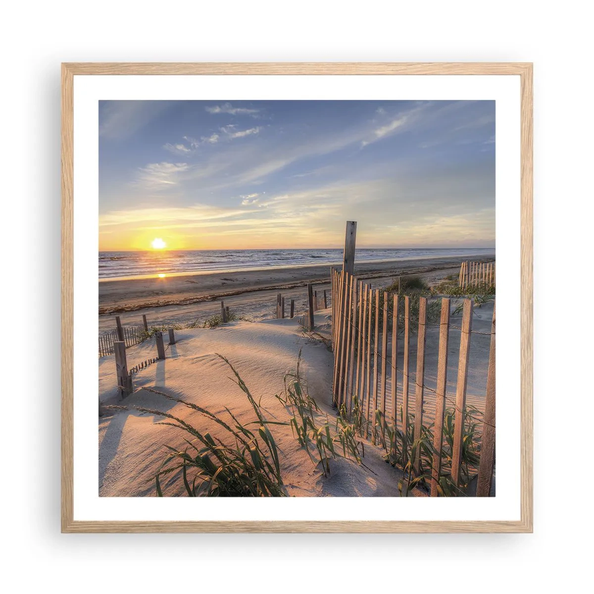 Pôster com moldura de carvalho claro - Brilho e sombra do vento - 60x60 cm
