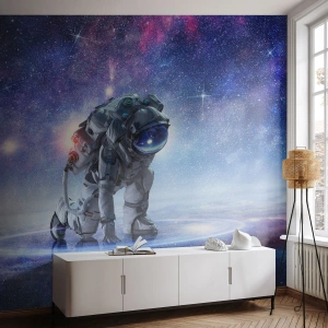 Papel de Parede Premium Canvas - Céu estrelado acima de mim - Cosmonauta, Cosmos, Astronauta - 100x70 cm