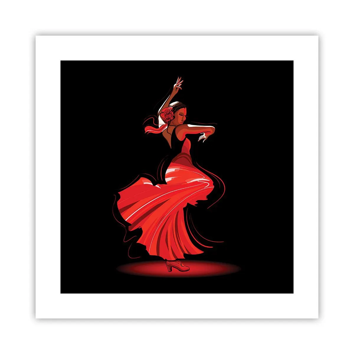 Pôster - O espírito ardente do flamenco - 40x40 cm