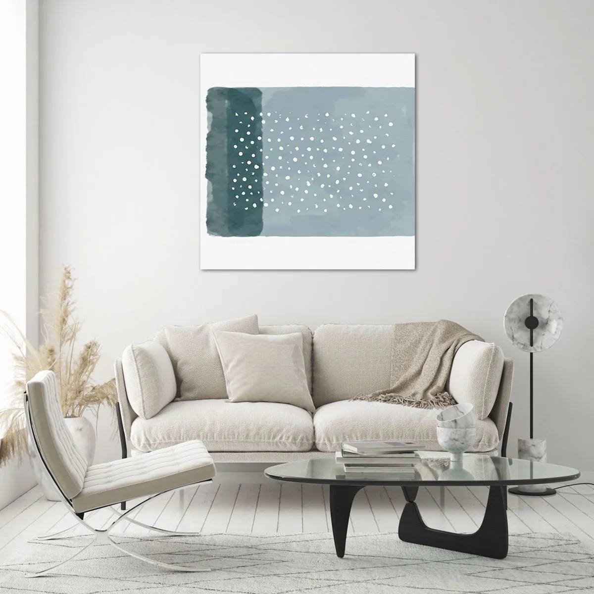 Quadro em vidro - Cultivado em azul - 70x70 cm