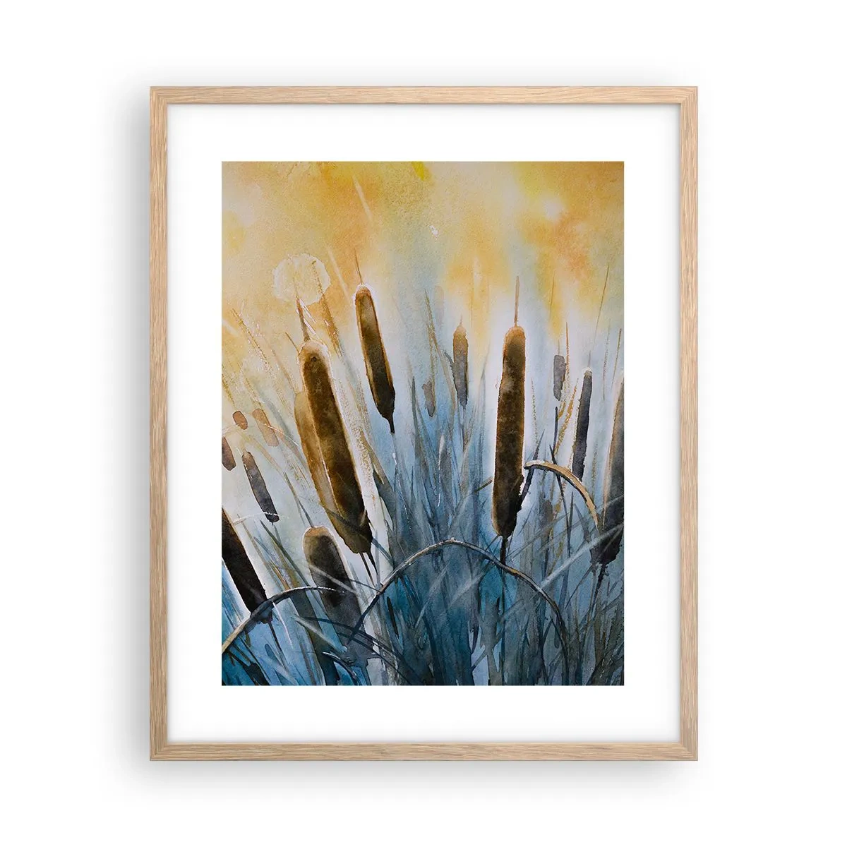Pôster com moldura de carvalho claro - O frio da água, o calor do sol - 40x50 cm