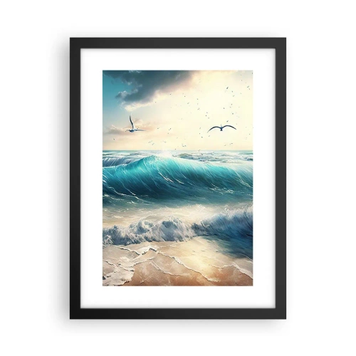 Pôster com moldura preta - Cantarola apenas para si - 30x40 cm