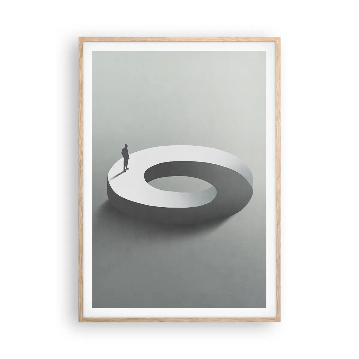 Pôster com moldura de carvalho claro - Seja inteligente - 70x100 cm