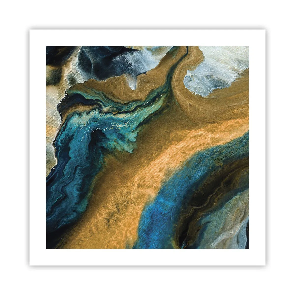 Pôster - Azul – amarelo – influências mútuas - 50x50 cm