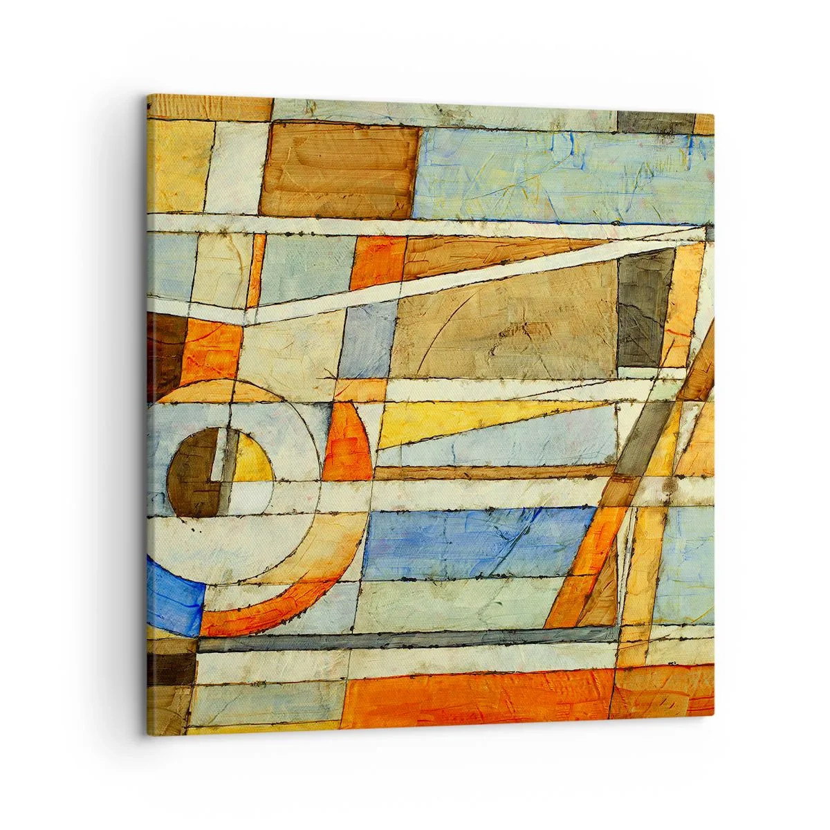 Quadro em tela - Cubismo em construção - 50x50 cm