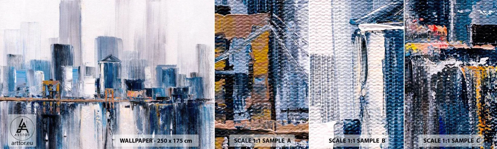 Amostra de Papel de Parede Standard Eco - Impressão de Nova York - Edifícios, Pedaço, Pintura - 100x30 cm