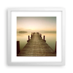 Pôster em moldura branca - Antes do amanhecer, nascer do sol, luz - 30x30 cm