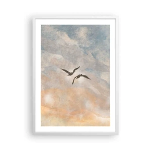 Pôster em moldura branca - Dança do céu - 50x70 cm
