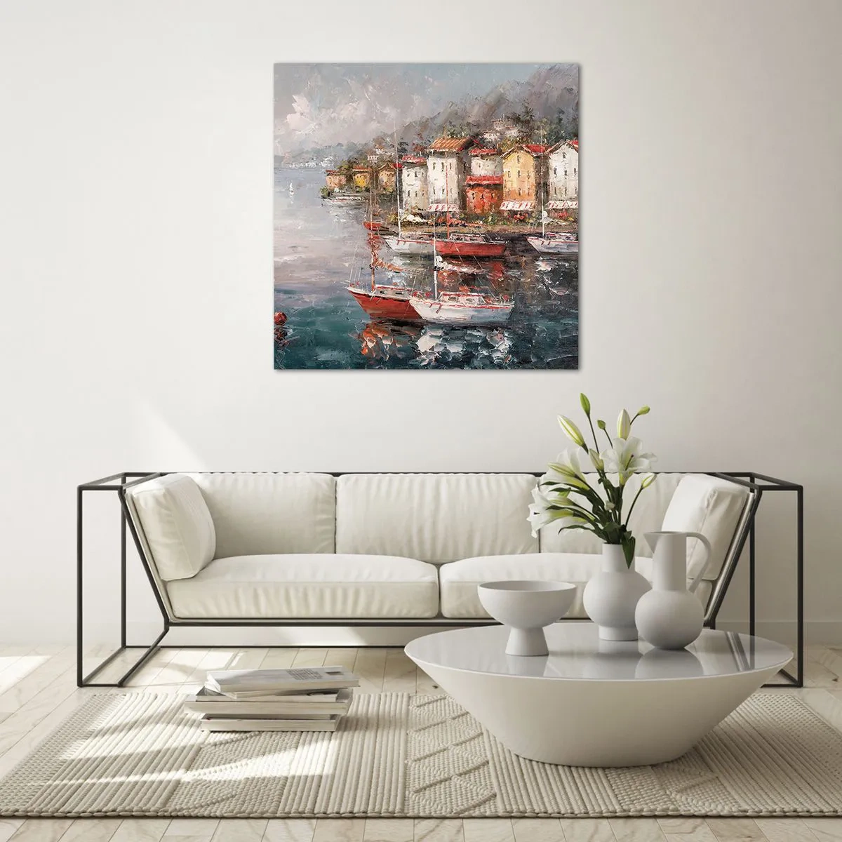Quadro em vidro - Refúgio romântico - 40x40 cm