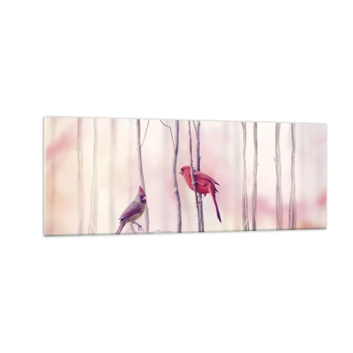 Quadro em vidro - O Conto da floresta rosa - 140x50 cm