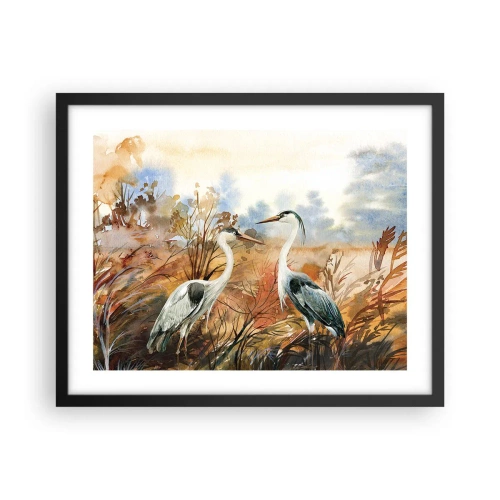 Pôster com moldura preta - Para onde ir no outono? - 50x40 cm