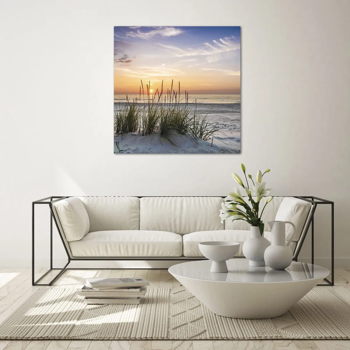 Quadro em vidro - Olhe, pense, sinta - 50x50 cm