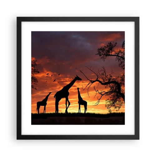 Pôster com moldura preta - Um pequeno jantar com seus entes queridos - 40x40 cm