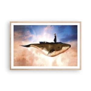 Pôster com moldura de carvalho claro - Uma viagem surreal - 91x61 cm