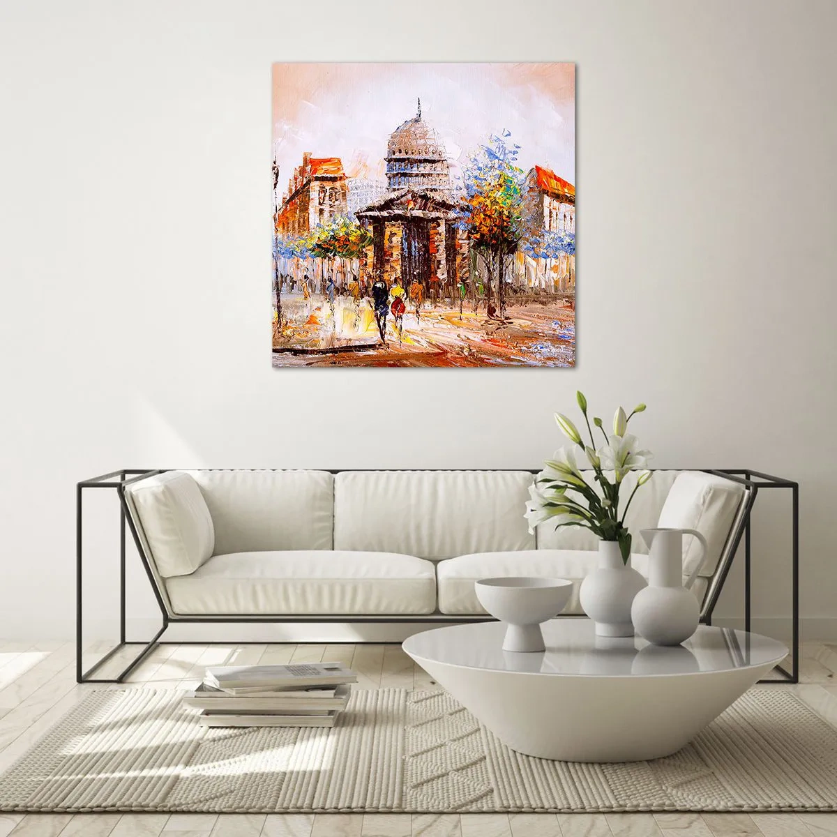 Quadro em vidro - Passeio por Paris - 40x40 cm