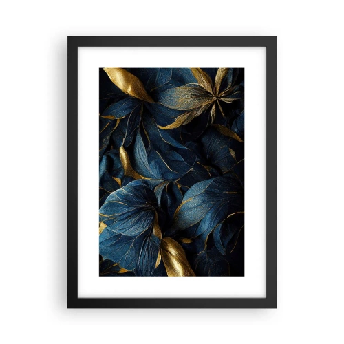 Pôster com moldura preta - Forrado com ouro - 30x40 cm