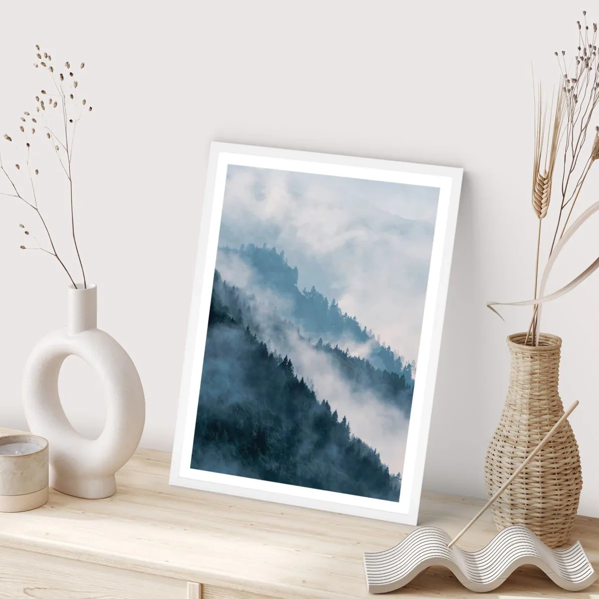 Pôster em moldura branca - Misticismo das montanhas - 50x70 cm