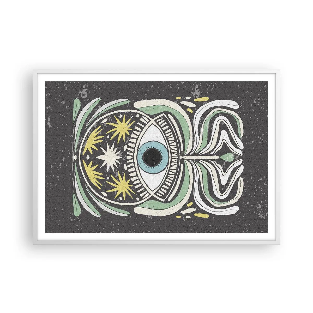 Pôster em moldura branca - Rituais tribais - 100x70 cm