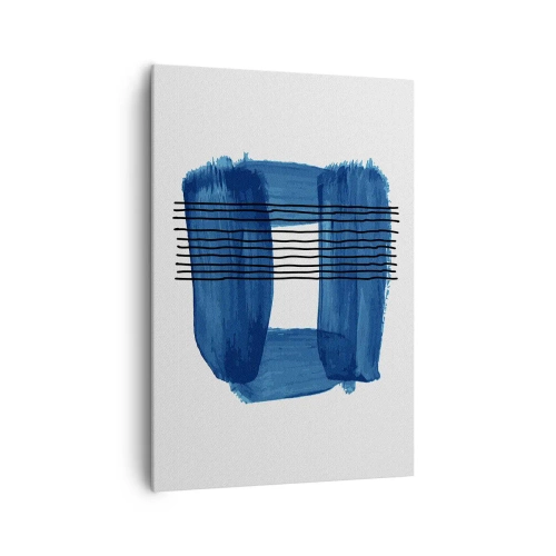 Quadro em tela - Composição azul-negra - 70x100 cm