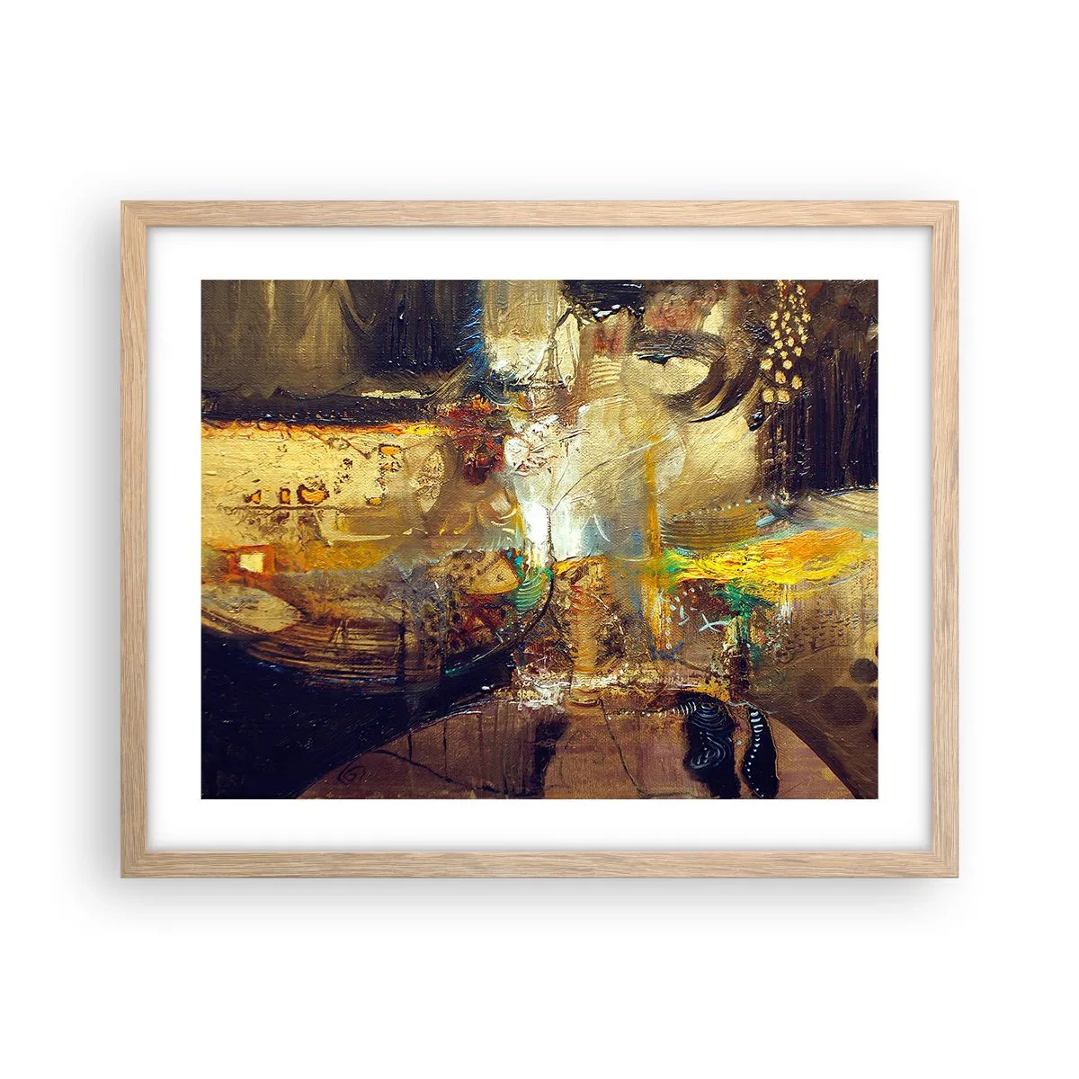 Pôster com moldura de carvalho claro - Frio, mais quente, quente - 50x40 cm