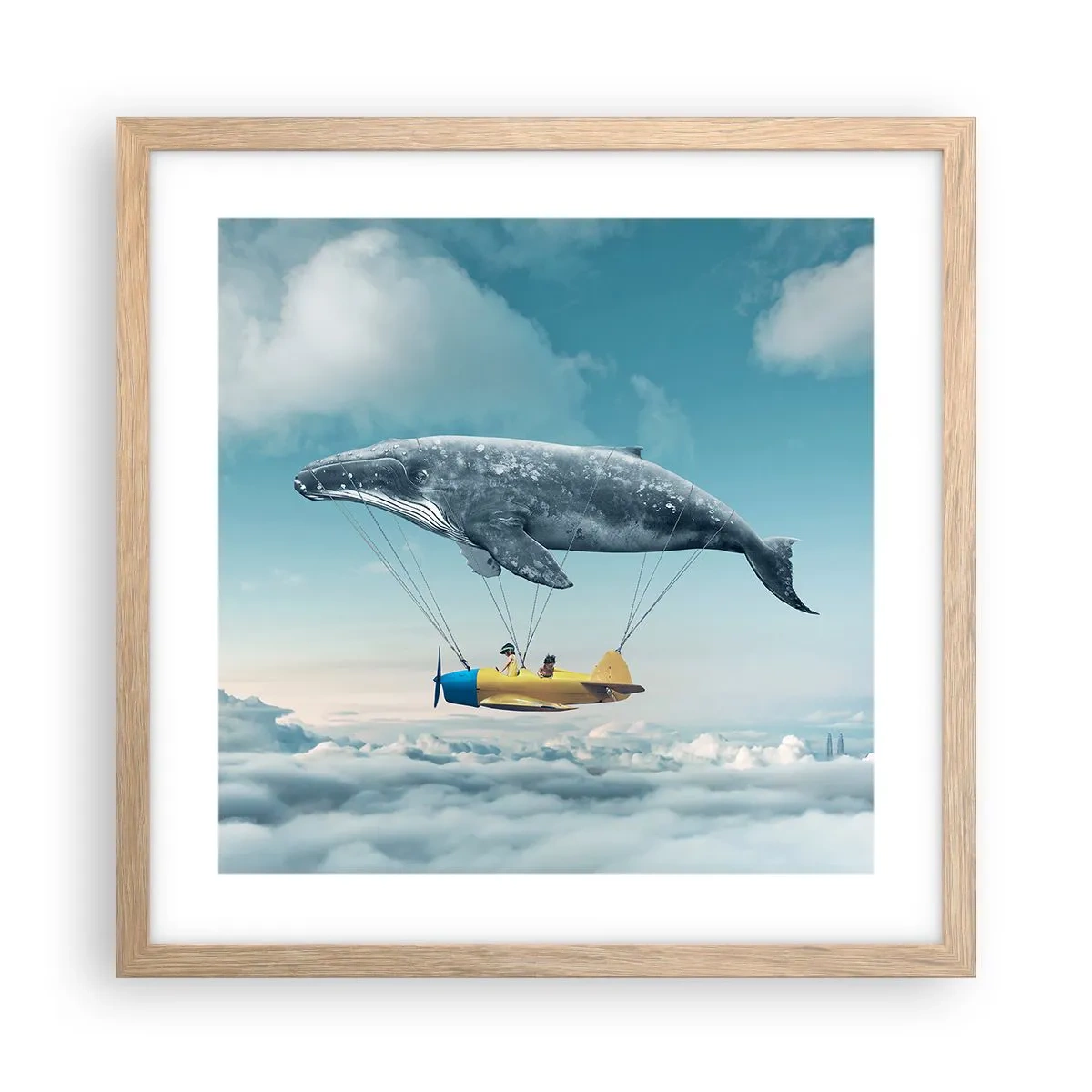 Pôster com moldura de carvalho claro - Por que não? - 40x40 cm