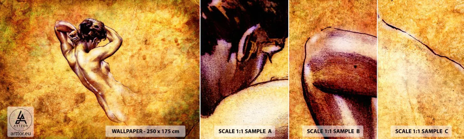 Amostra de Papel de Parede Standard Eco - Descoberta, mas ainda um mistério - Mulher, Agir, Pedaço - 100x30 cm