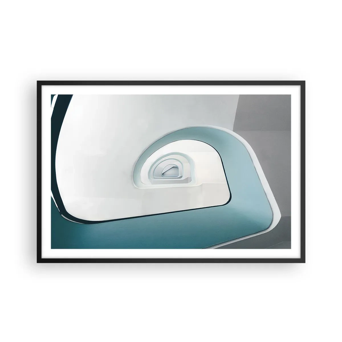 Pôster com moldura preta - Para o fundo do azul - 91x61 cm