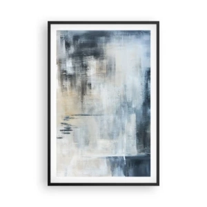 Pôster com moldura preta - Atrás da cortina azul - 61x91 cm