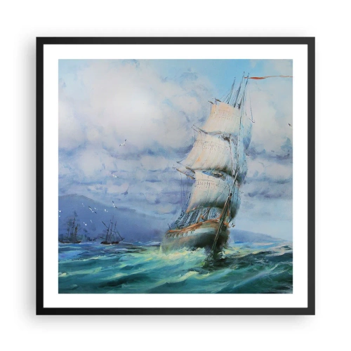 Pôster com moldura preta - Bons ventos - 60x60 cm
