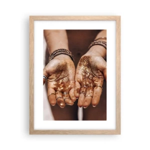 Pôster com moldura de carvalho claro - Um presente para si - 30x40 cm