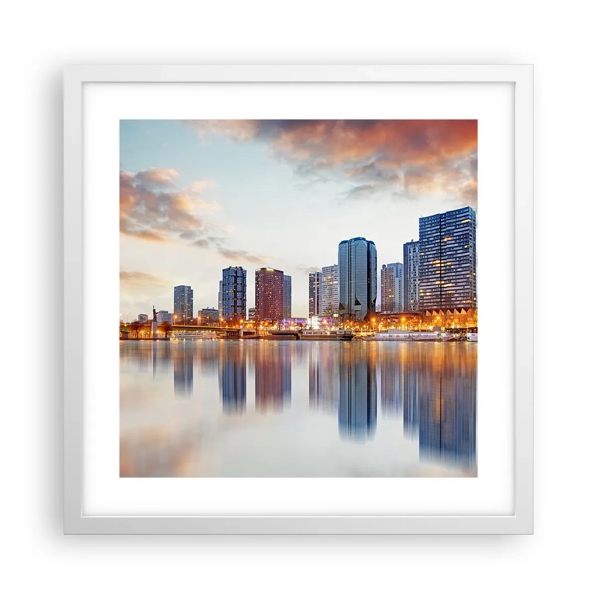 Pôster em moldura branca - A tranquilidade monumental de Paris - 40x40 cm