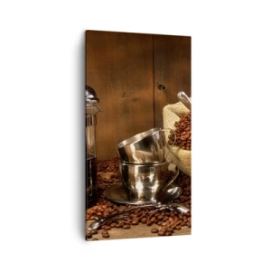 Quadro em tela - O charme do café - aroma e sabor - 45x80 cm
