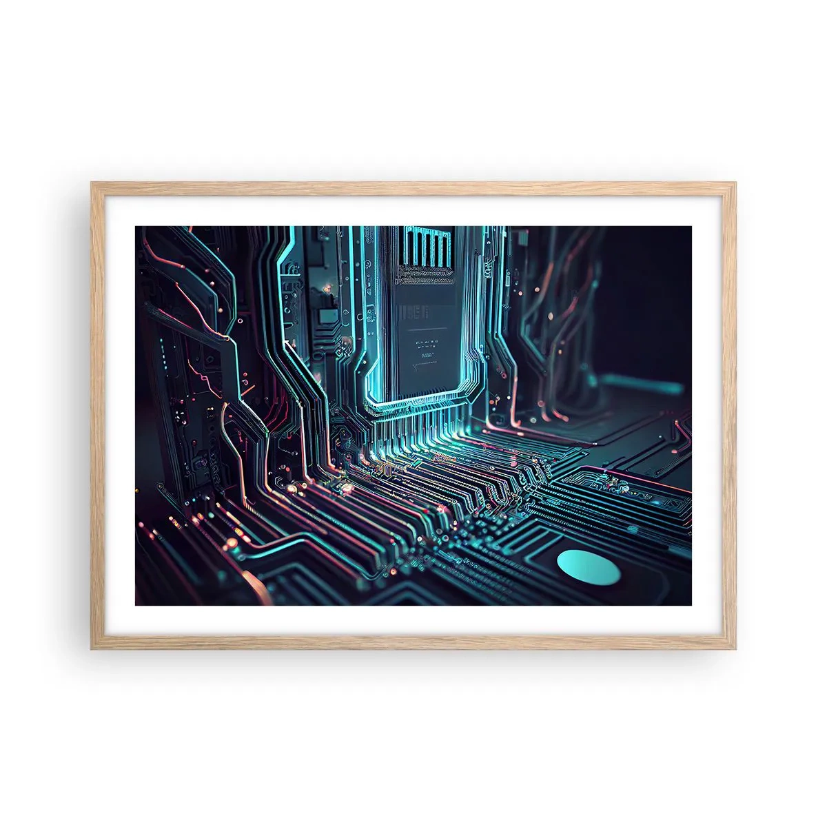 Pôster com moldura de carvalho claro - Só estou a pensar... - 70x50 cm