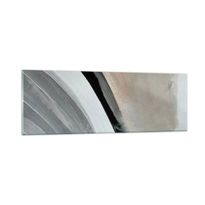 Quadro em vidro - Composição: arco preto e cinza - 90x30 cm