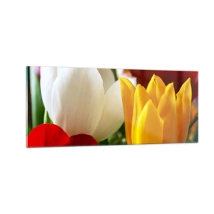 Quadro em vidro - Febre das tulipas - 100x40 cm