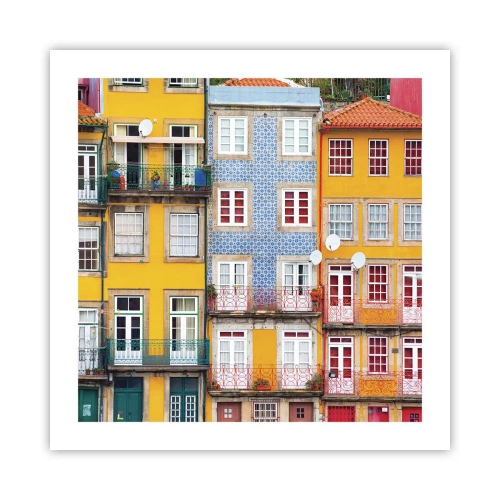 Pôster - Cores da cidade velha - 50x50 cm