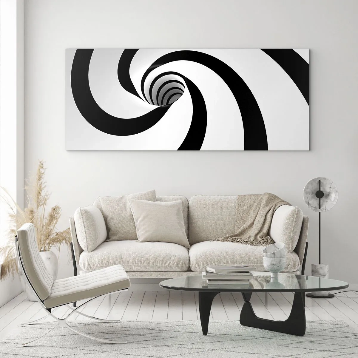Quadro em vidro - Deixar levar-se pelo vórtice - 90x30 cm