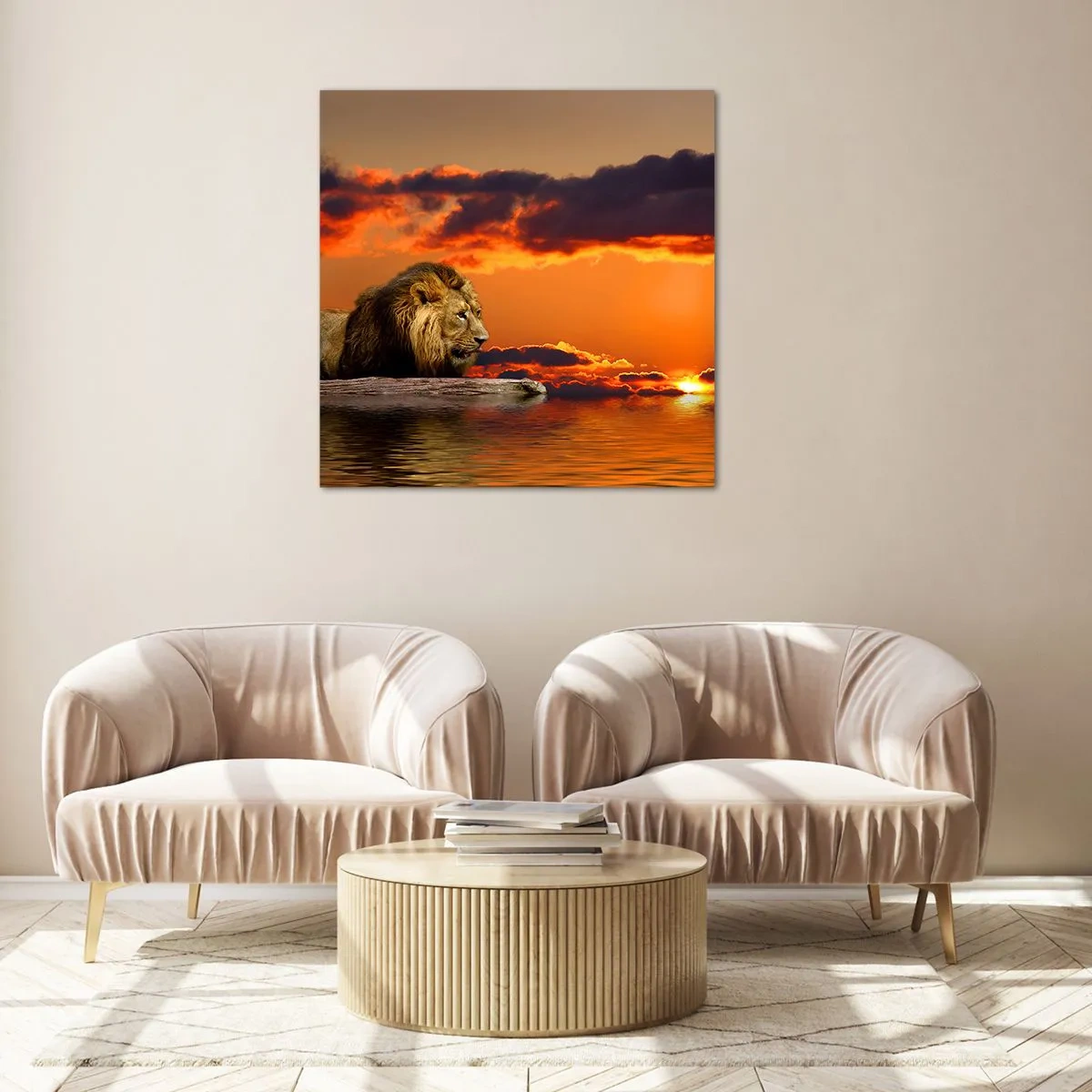 Quadro em vidro - Rei da natureza - 40x40 cm