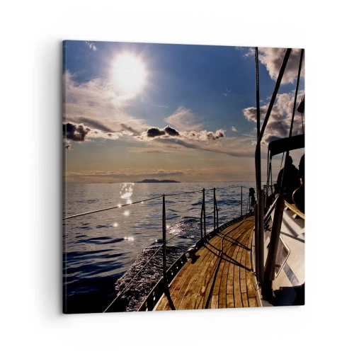 Quadro em tela - Sob velas em direção ao sol - 50x50 cm