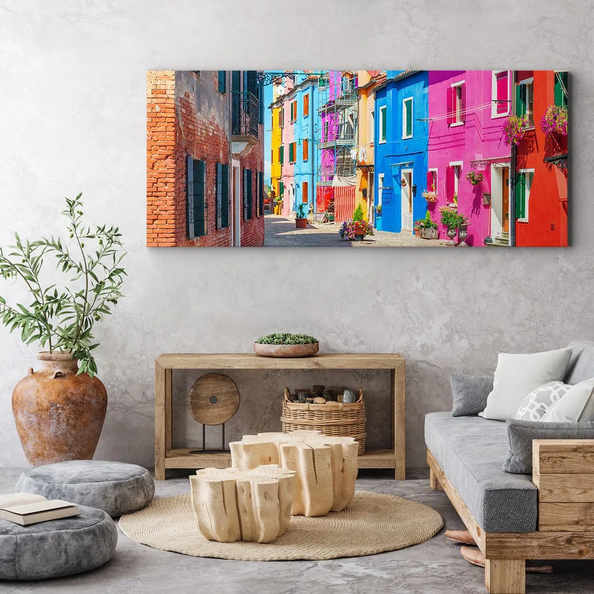 Quadro em tela - A Cidade dos Papagaios - 90x30 cm