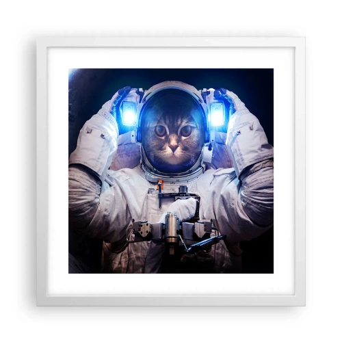 Pôster em moldura branca - Houston, temos um problema - 40x40 cm